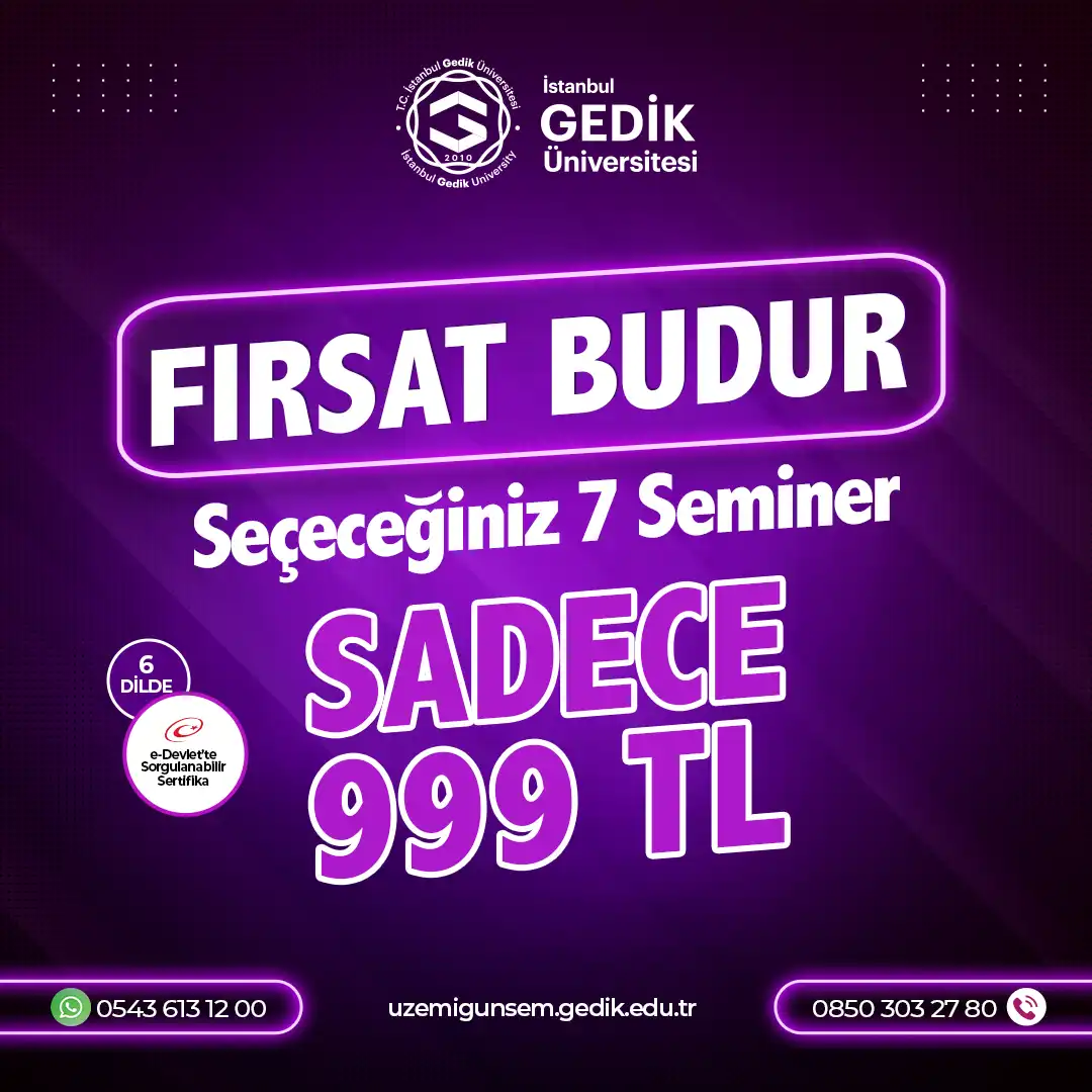 Bugüne Özel 7 Seminer SADECE 999₺